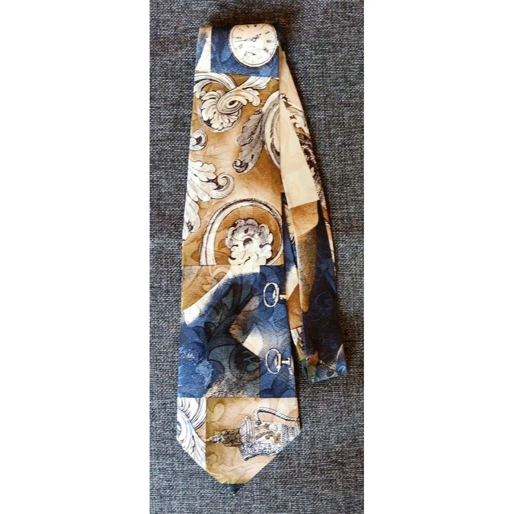 Tie 70s 80s 90s Y2K Mens New Vintage StockStudio 890 Gray Brown Beige 59 Inch